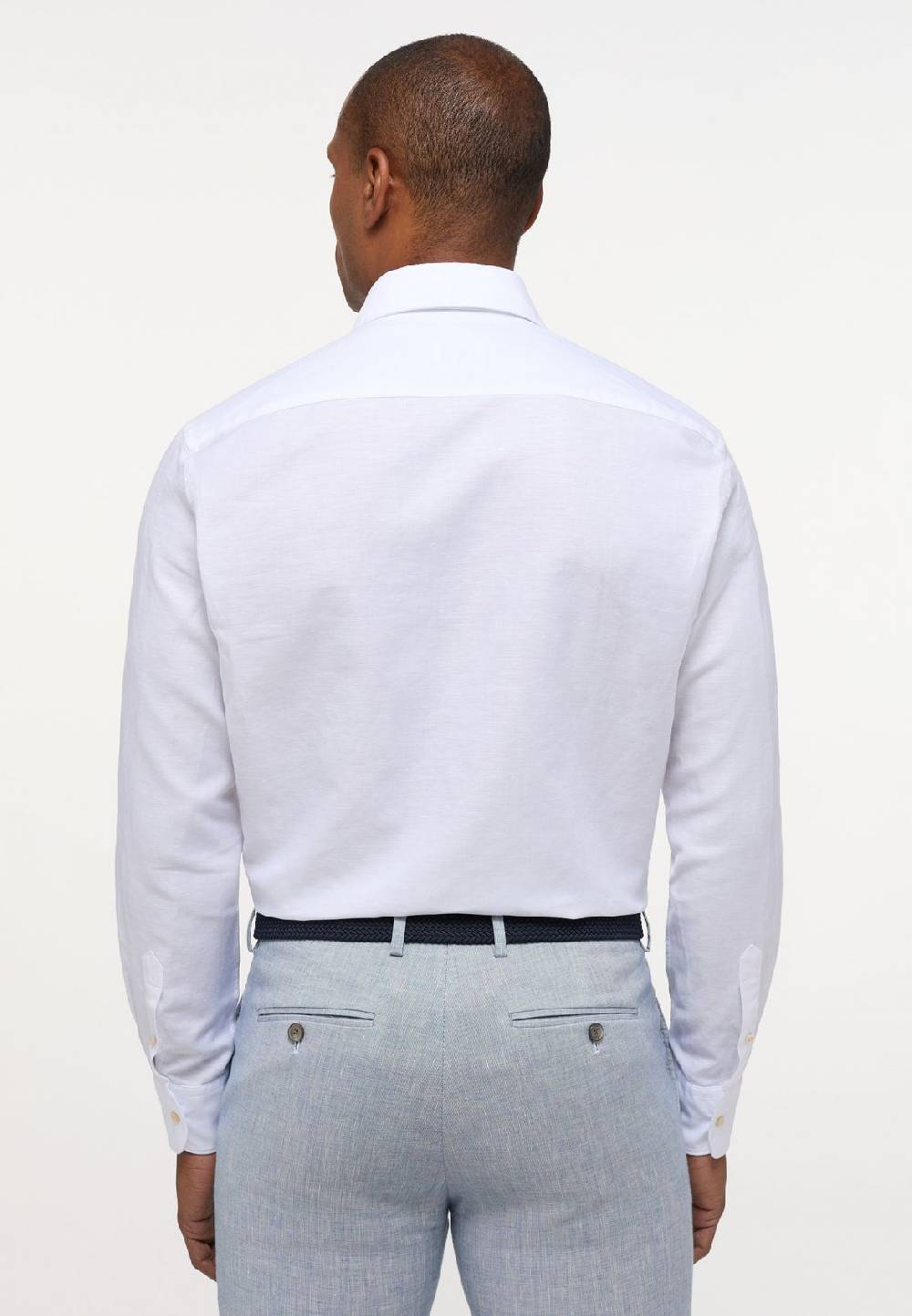 Eterna Camicia eterna in cotone e lino bianca modern fit Convenienza