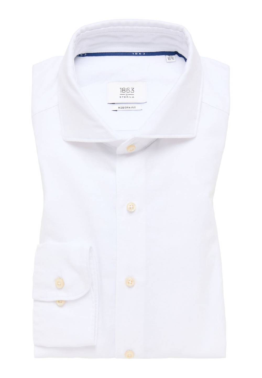 Eterna Camicia eterna in cotone e lino bianca modern fit Convenienza