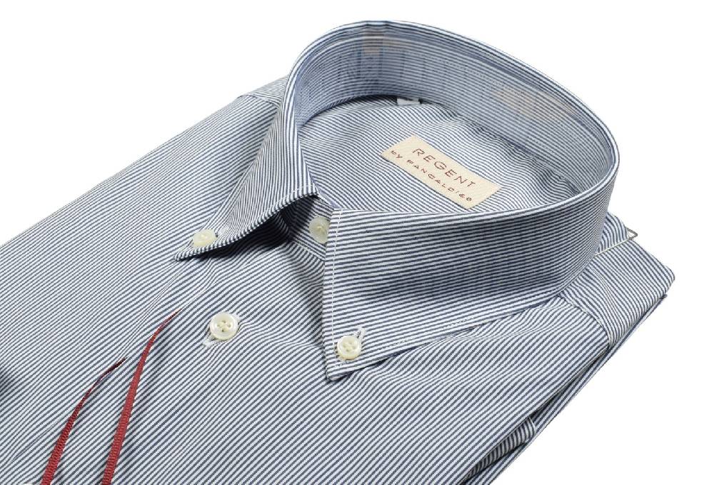 Regent by Pancaldi Camicia pancaldi a righe strette blu regular fit cotone stretch Presa