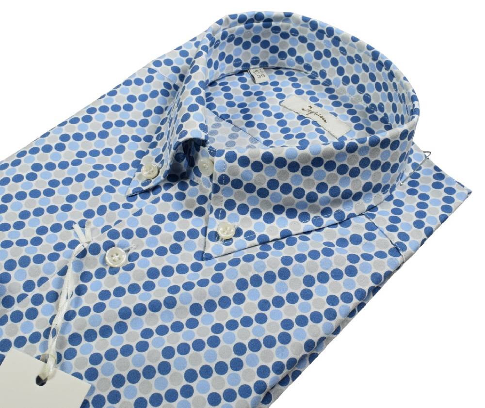 Ingram Camicia ingram button down fantasia geometrica cotone stretch Economico