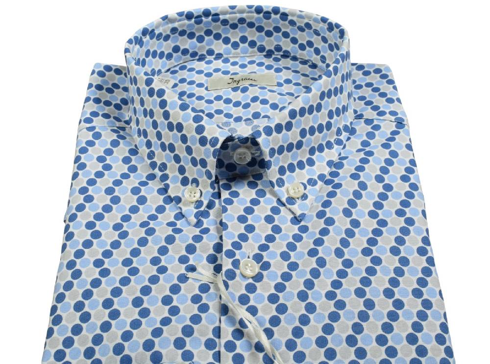 Ingram Camicia ingram button down fantasia geometrica cotone stretch Economico