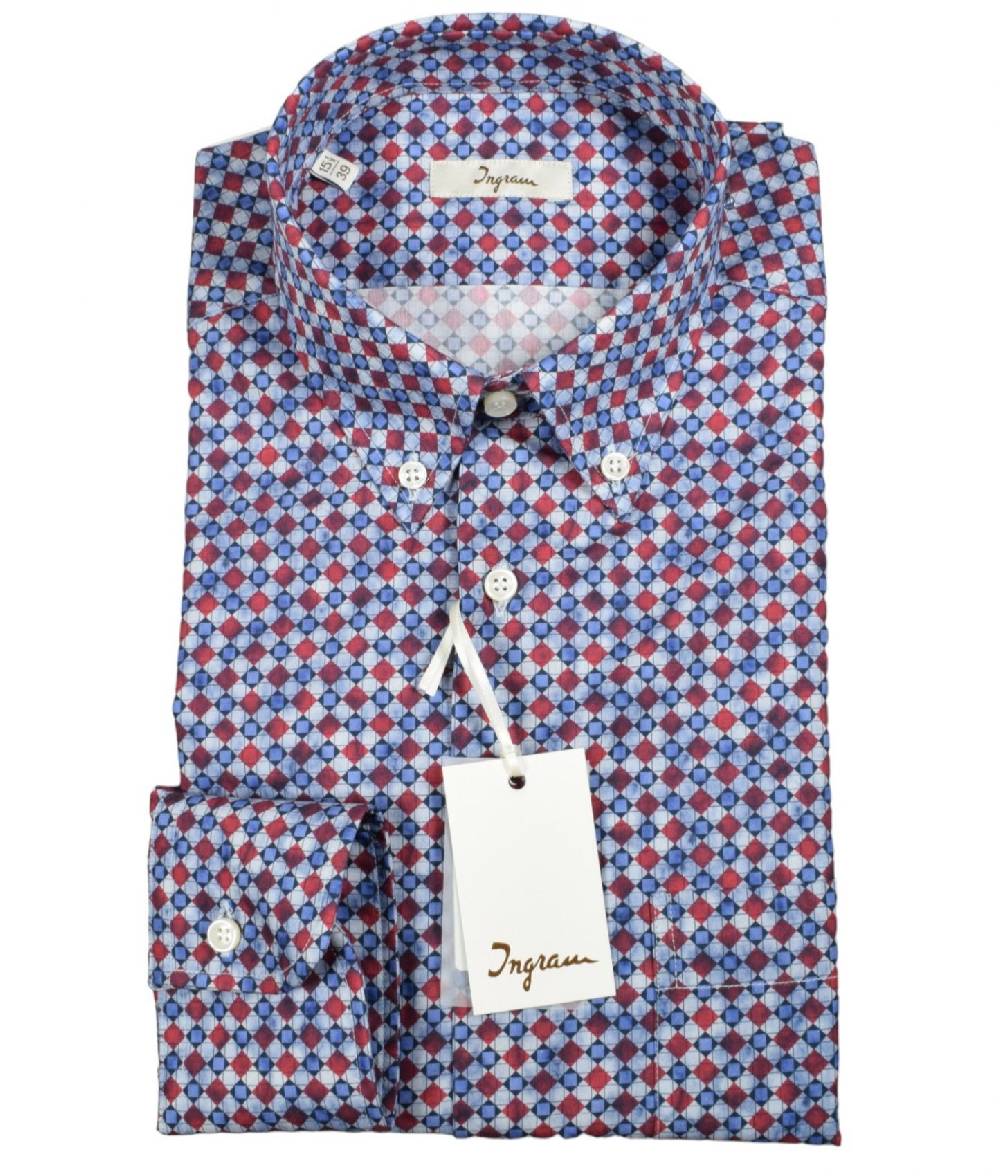 Ingram Camicia ingram button down fantasia geometrica Outlet