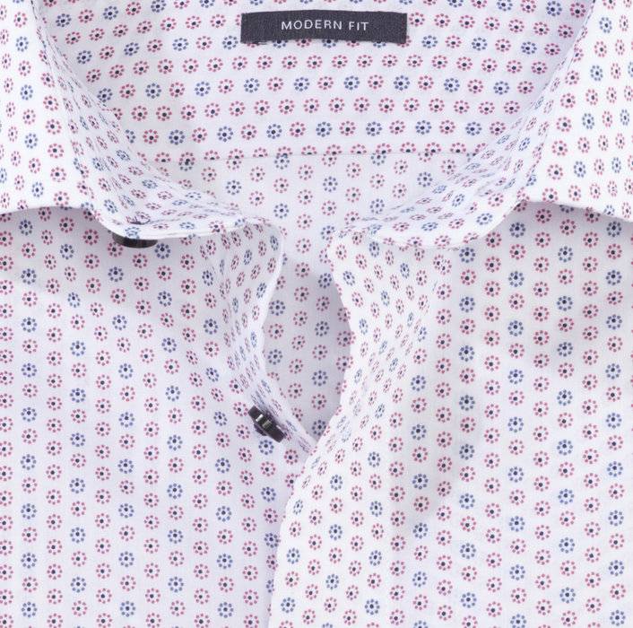 Olymp Camicia olymp luxor rossa in cotone stampato facile stiro In Vendita