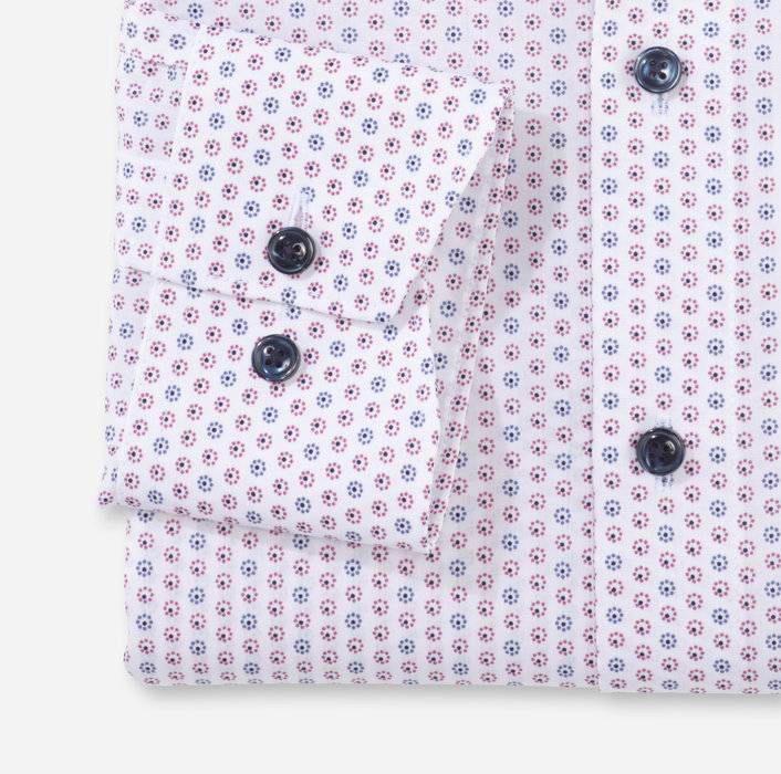Olymp Camicia olymp luxor rossa in cotone stampato facile stiro In Vendita