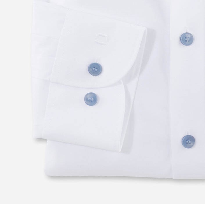 Olymp Camicia elegante bianca olymp slim fit con bottoni azzurro Vendita Calda