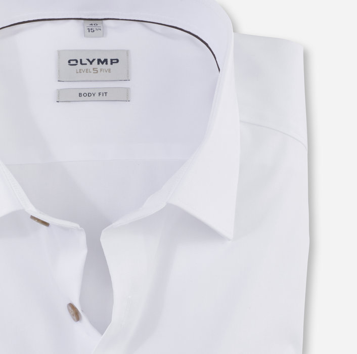 Olymp Camicia olymp bianca slim fit con bottoni beige Vendita Economica