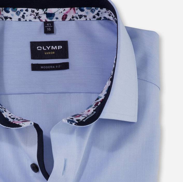 Olymp Camicia celeste olymp luxor puro cotone facile stiro Vendite Flash