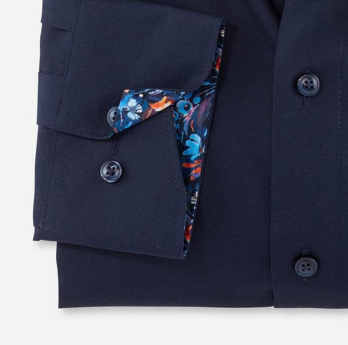 Olymp Camicia blu scuro olymp luxor puro cotone facile stiro Negozio