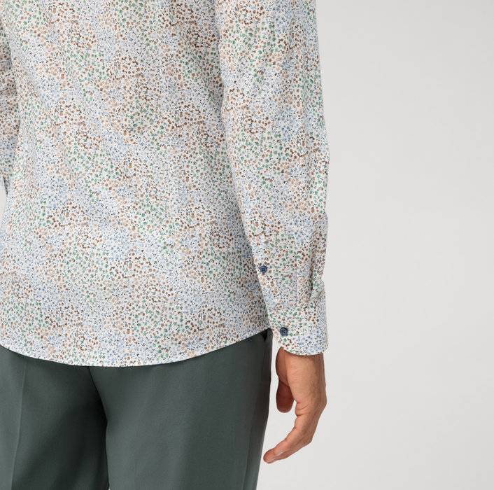 Olymp Camicia olymp fantasia floreale slim fit in cotone stretch Nuova