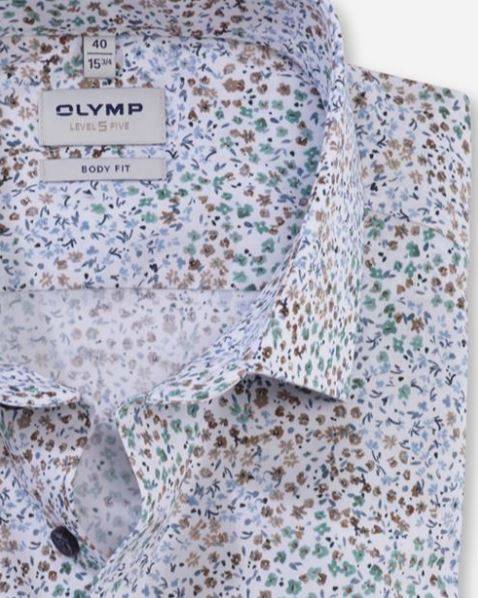 Olymp Camicia olymp fantasia floreale slim fit in cotone stretch Nuova