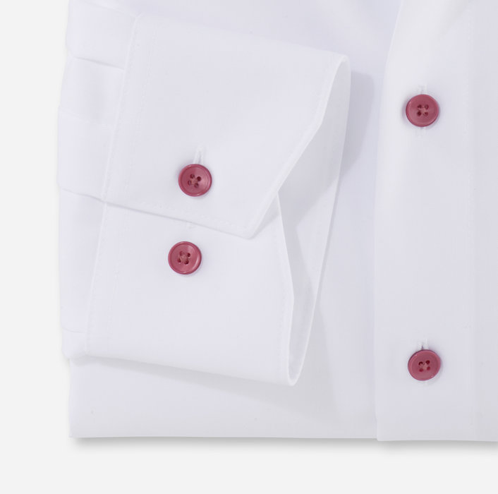 Olymp Camicia bianca olymp modern fit con bottoni malva Sconto di tempo limitato