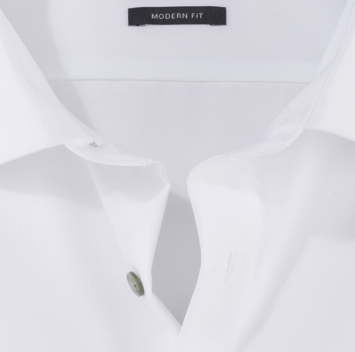 Olymp Camicia bianca olymp modern fit con bottoni verde Negozio online di fabbrica