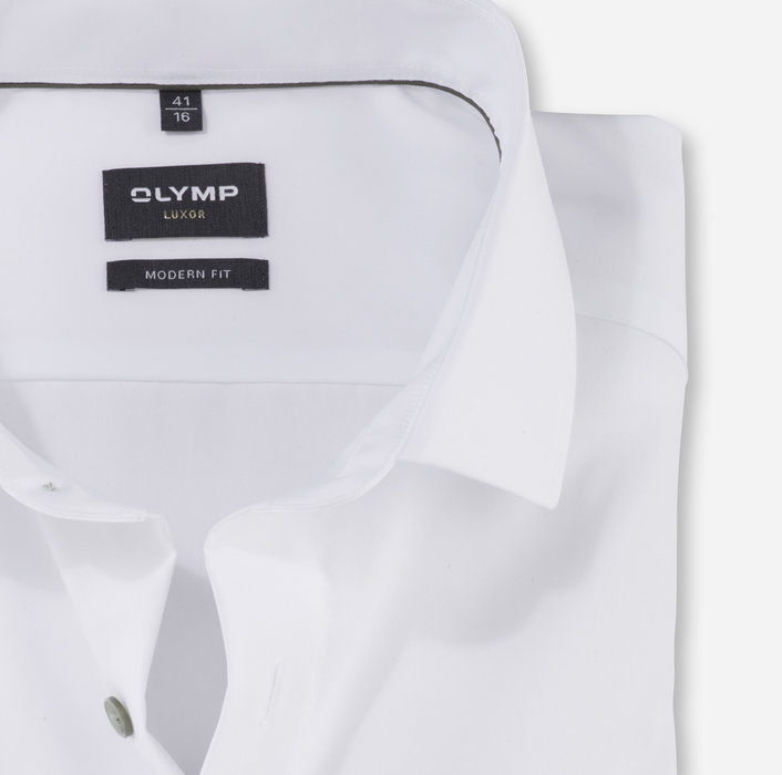 Olymp Camicia bianca olymp modern fit con bottoni verde Negozio online di fabbrica
