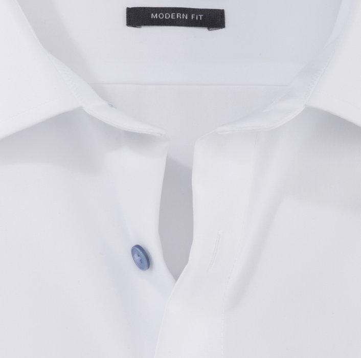 Olymp Camicia bianca olymp modern fit con bottoni azzurro Prezzo di fabbrica