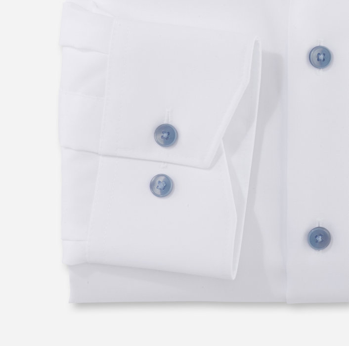 Olymp Camicia bianca olymp modern fit con bottoni azzurro Prezzo di fabbrica