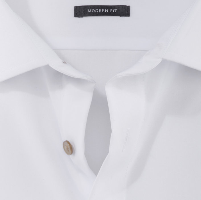 Olymp Camicia bianca olymp modern fit con bottoni beige Offerta speciale