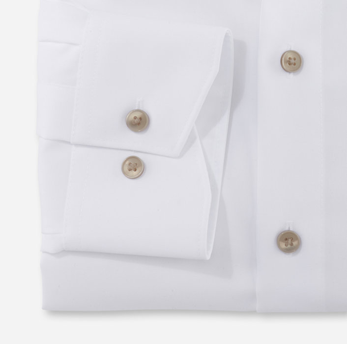 Olymp Camicia bianca olymp modern fit con bottoni beige Offerta speciale