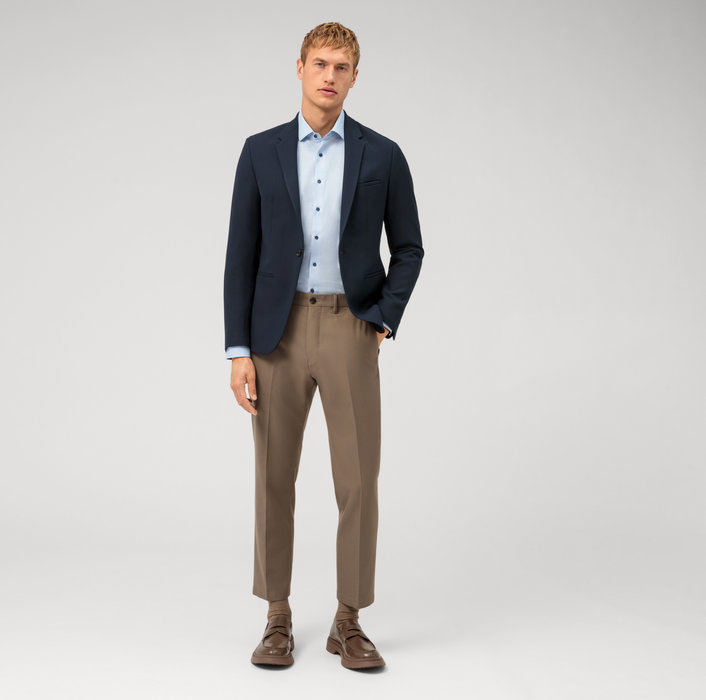 Olymp Camicia olymp celeste level five slim fit cotone stretch Flash Sale