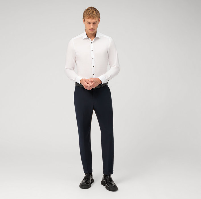 Olymp Camicia olymp bianca level five slim fit cotone stretch Fornitura limitata