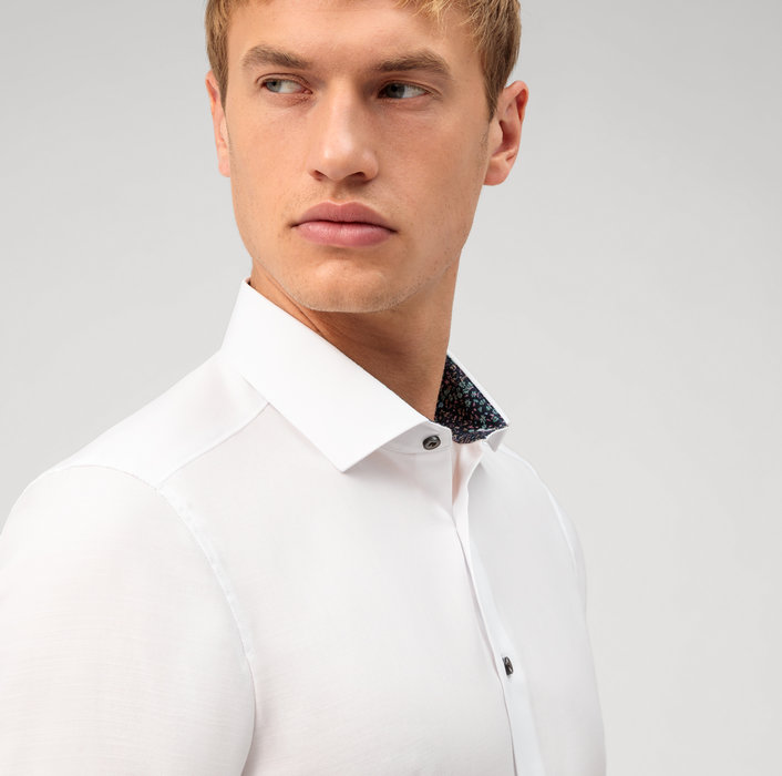 Olymp Camicia olymp bianca level five slim fit cotone stretch Fornitura limitata