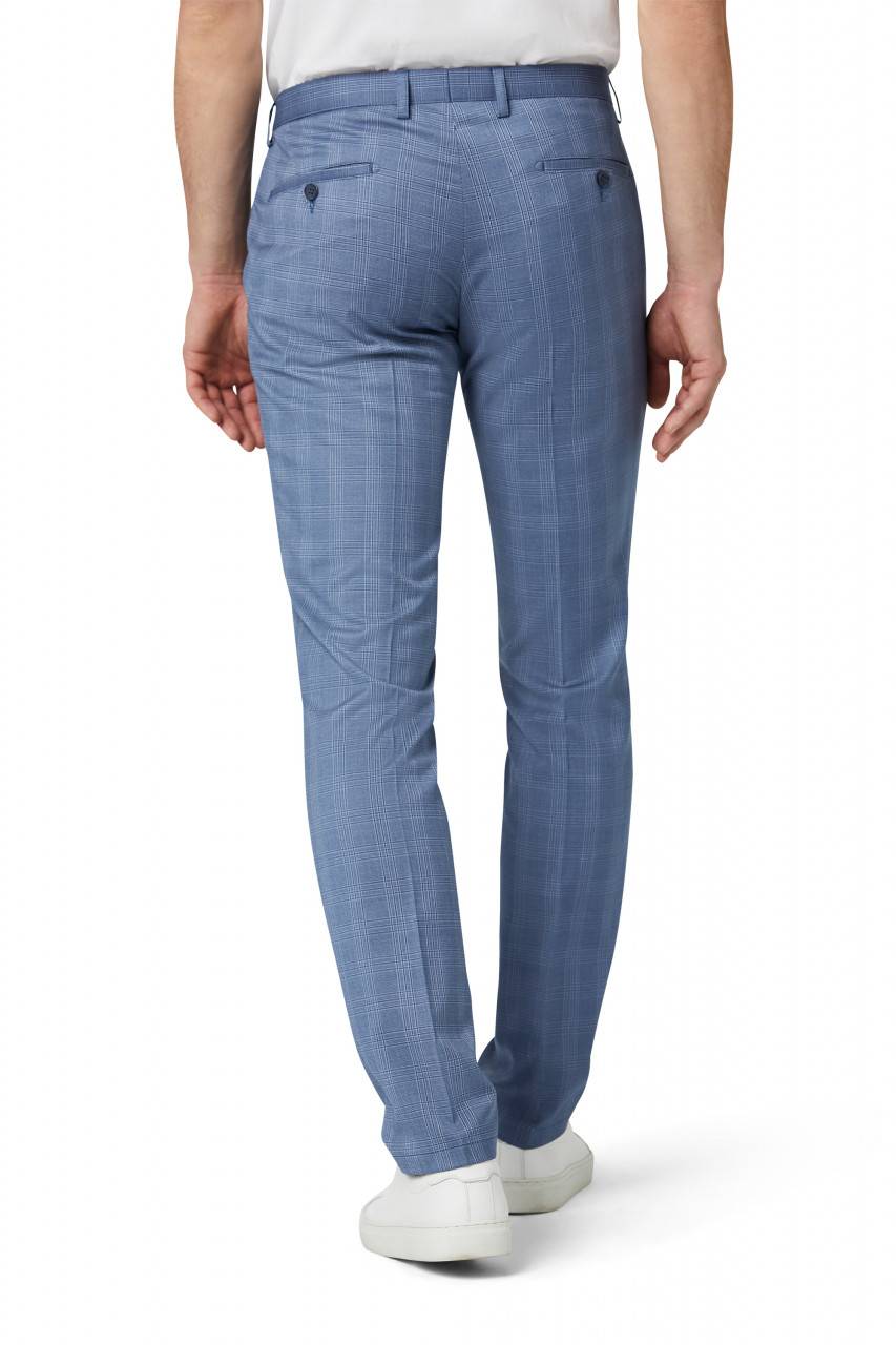 Digel Move Pantalone blu chiaro a quadri digel extra slim fit Offerta esclusiva