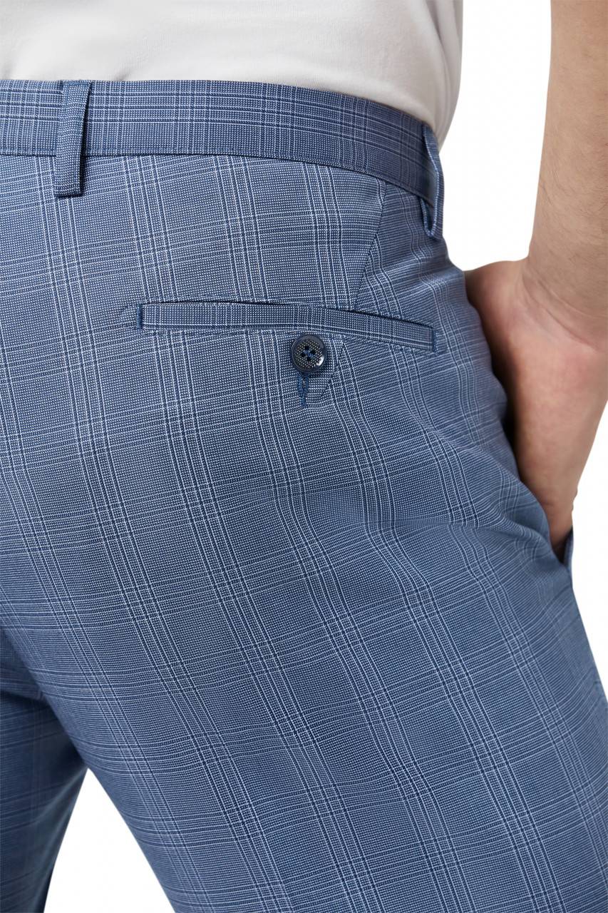 Digel Move Pantalone blu chiaro a quadri digel extra slim fit Offerta esclusiva