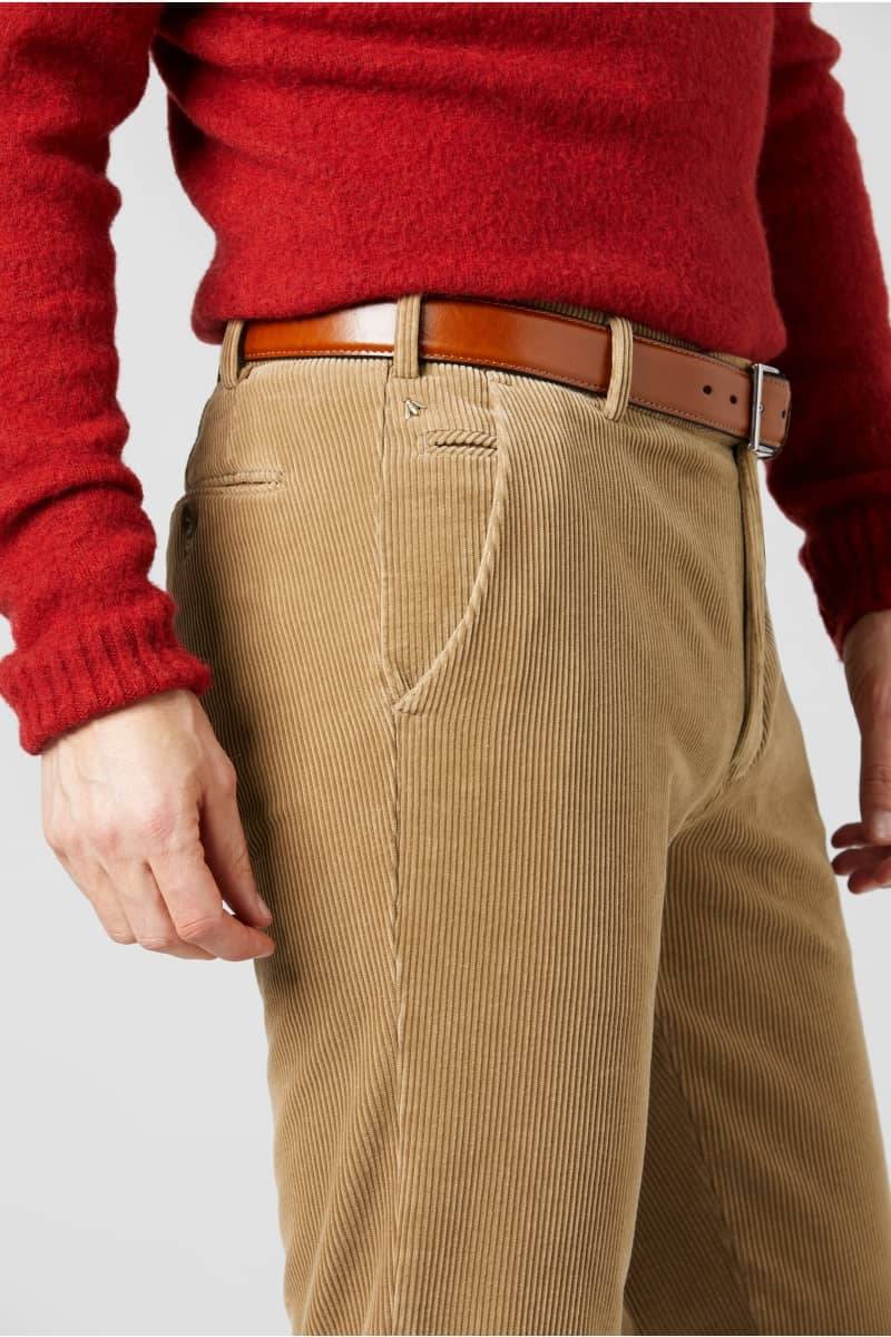 Meyer Pantalone cappuccino meyer in velluto a coste luxury modern fit Offerta migliore