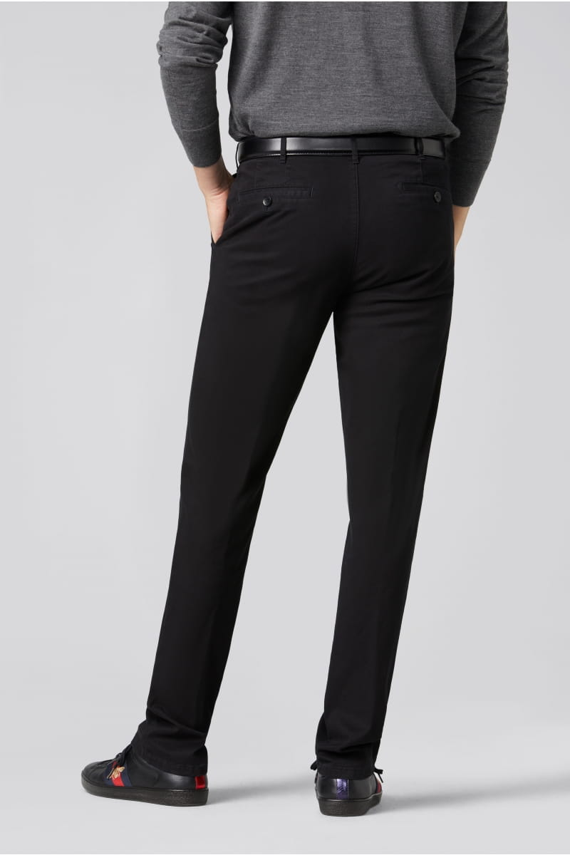 Meyer Pantalone nero meyer in cotone stretch regular fit Liquidazione