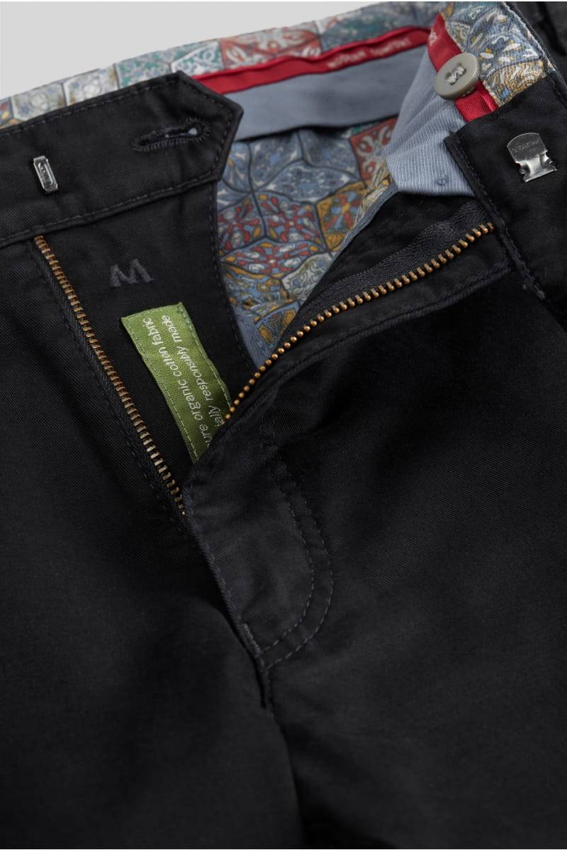 Meyer Pantalone nero meyer in cotone stretch regular fit Liquidazione