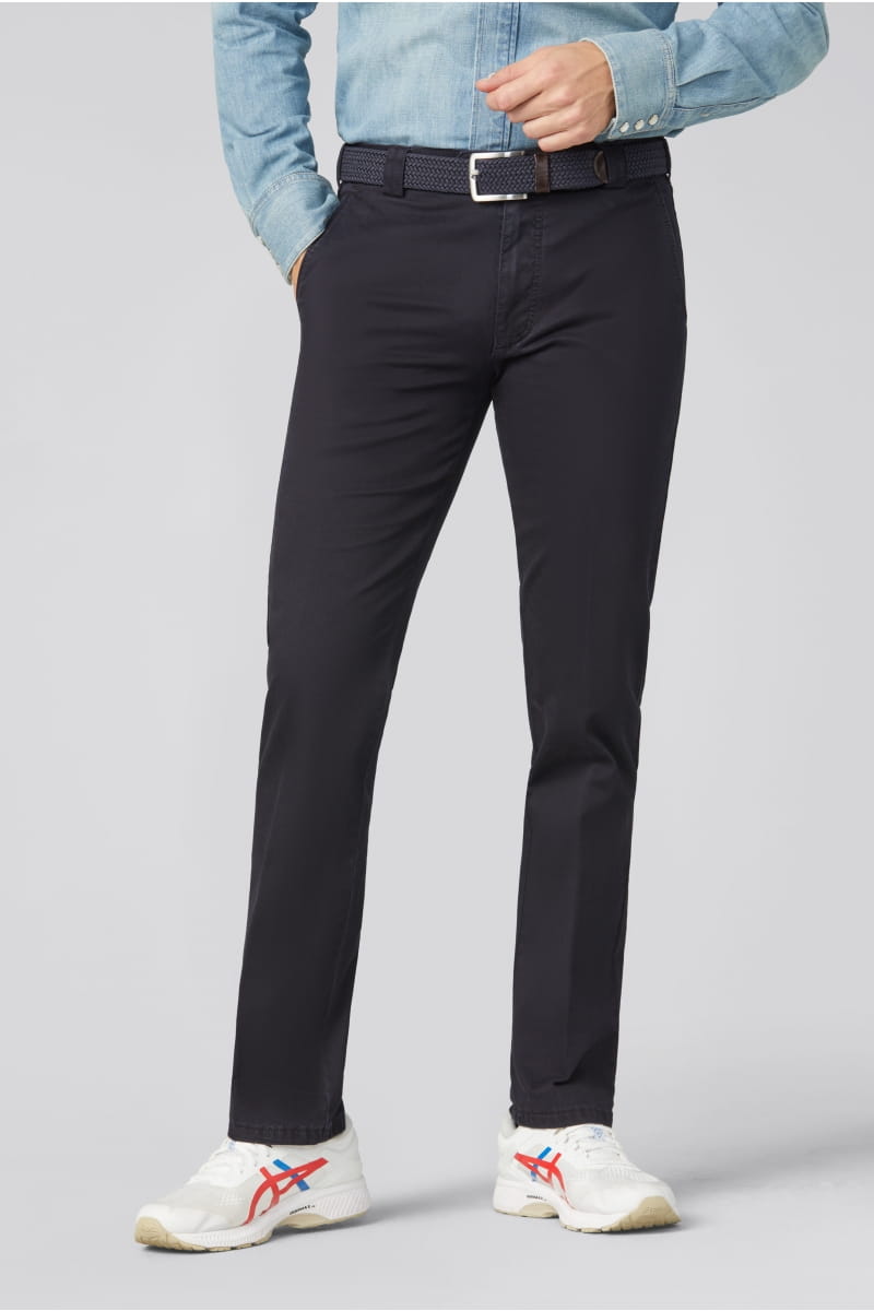 Meyer Pantalone blu meyer in cotone stretch regular fit Offerte giornaliere