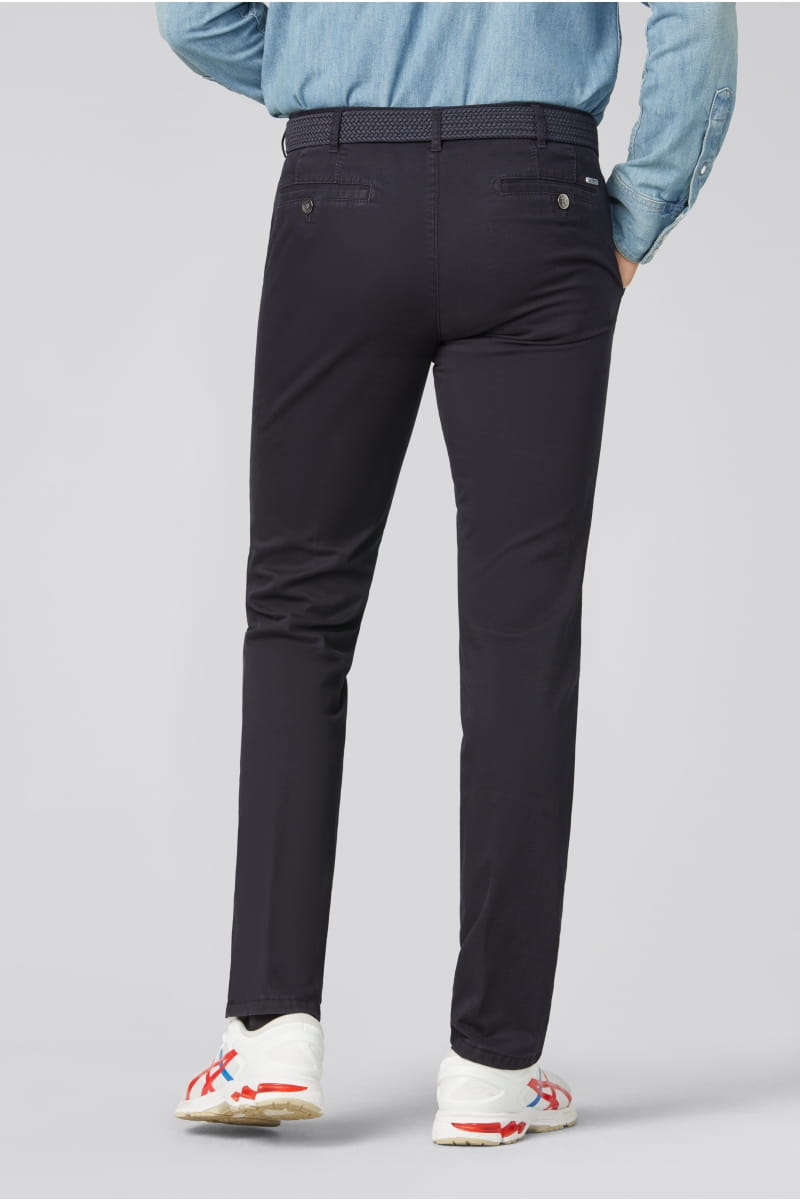 Meyer Pantalone blu meyer in cotone stretch regular fit Offerte giornaliere
