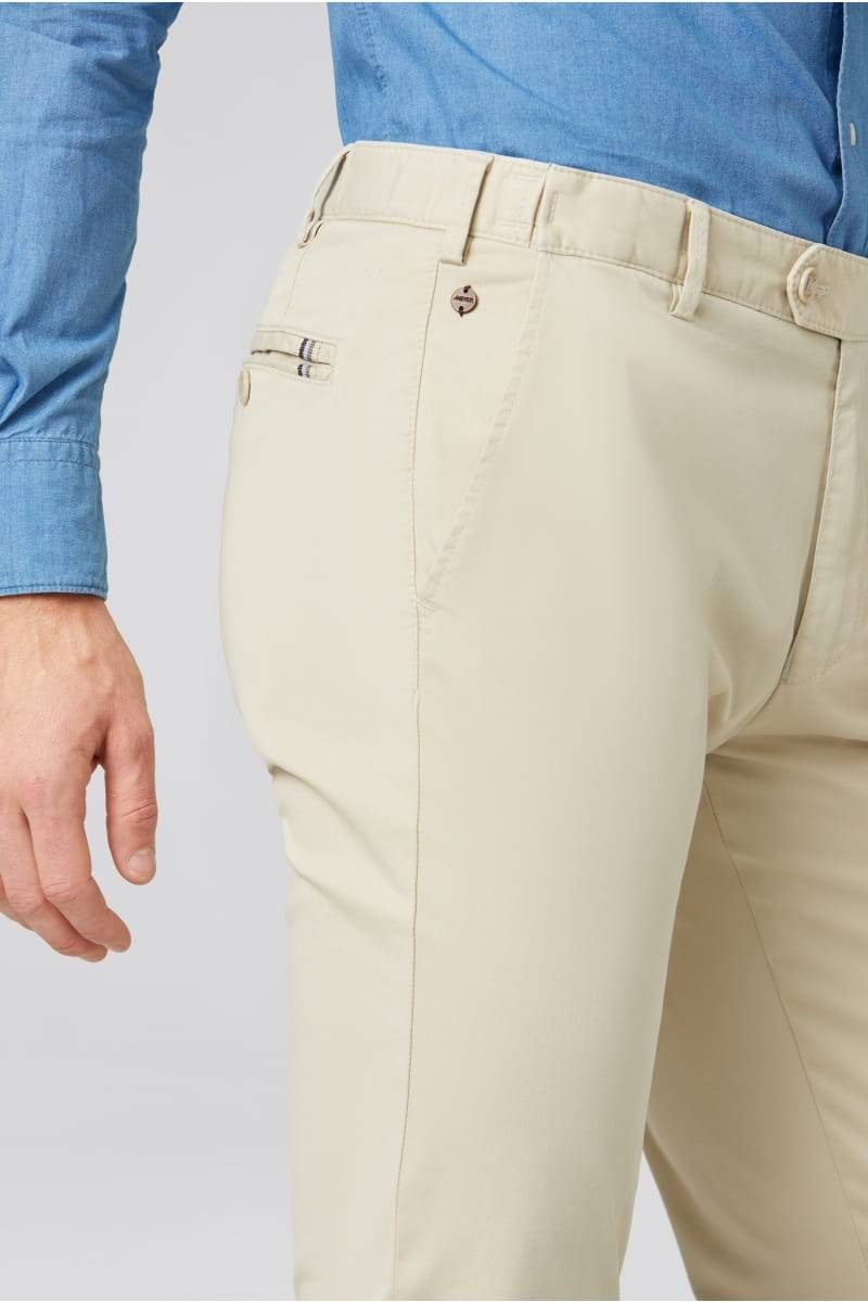 Meyer Pantalone beige meyer in cotone fairtrade modern fit Offerte speciali