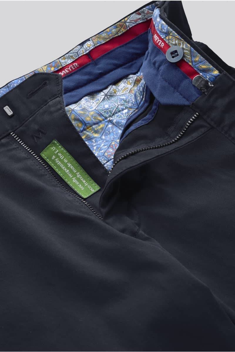 Meyer Pantalone blu meyer in cotone fairtrade modern fit Super Saving Price