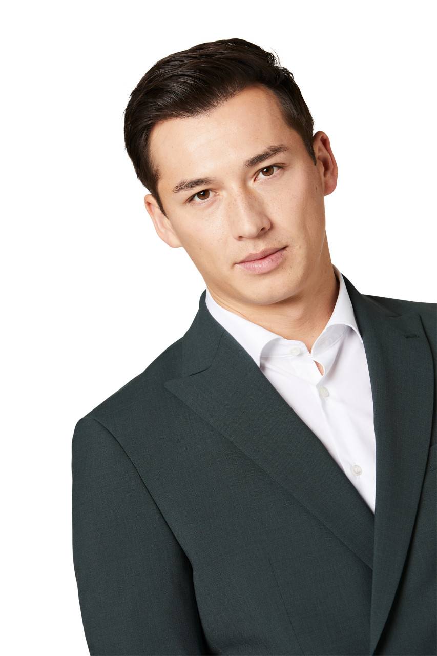 Digel Abito verde digel slim fit doppiopetto misto lana bi-stretch Officina