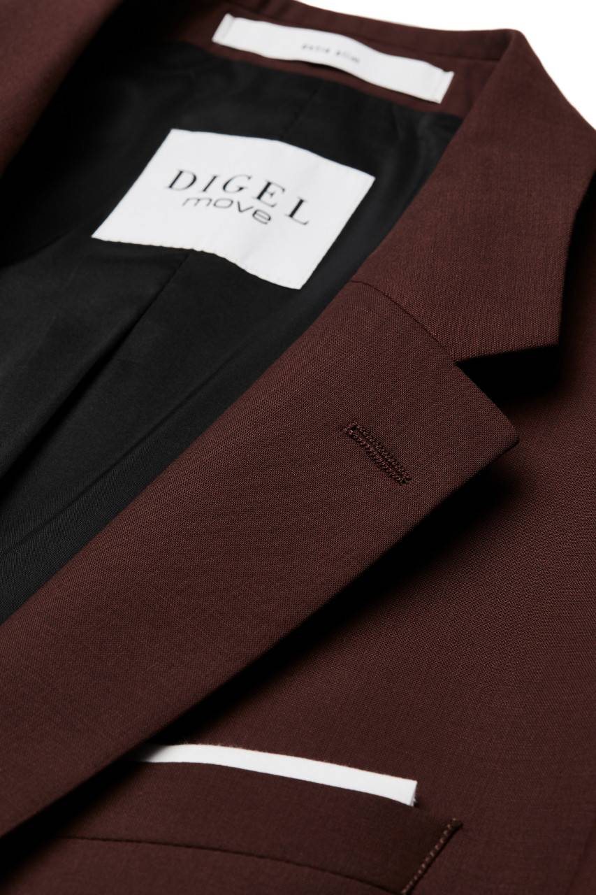 Digel Abito slim fit digel marrone rossastro misto lana bi-stretch Esporta salva