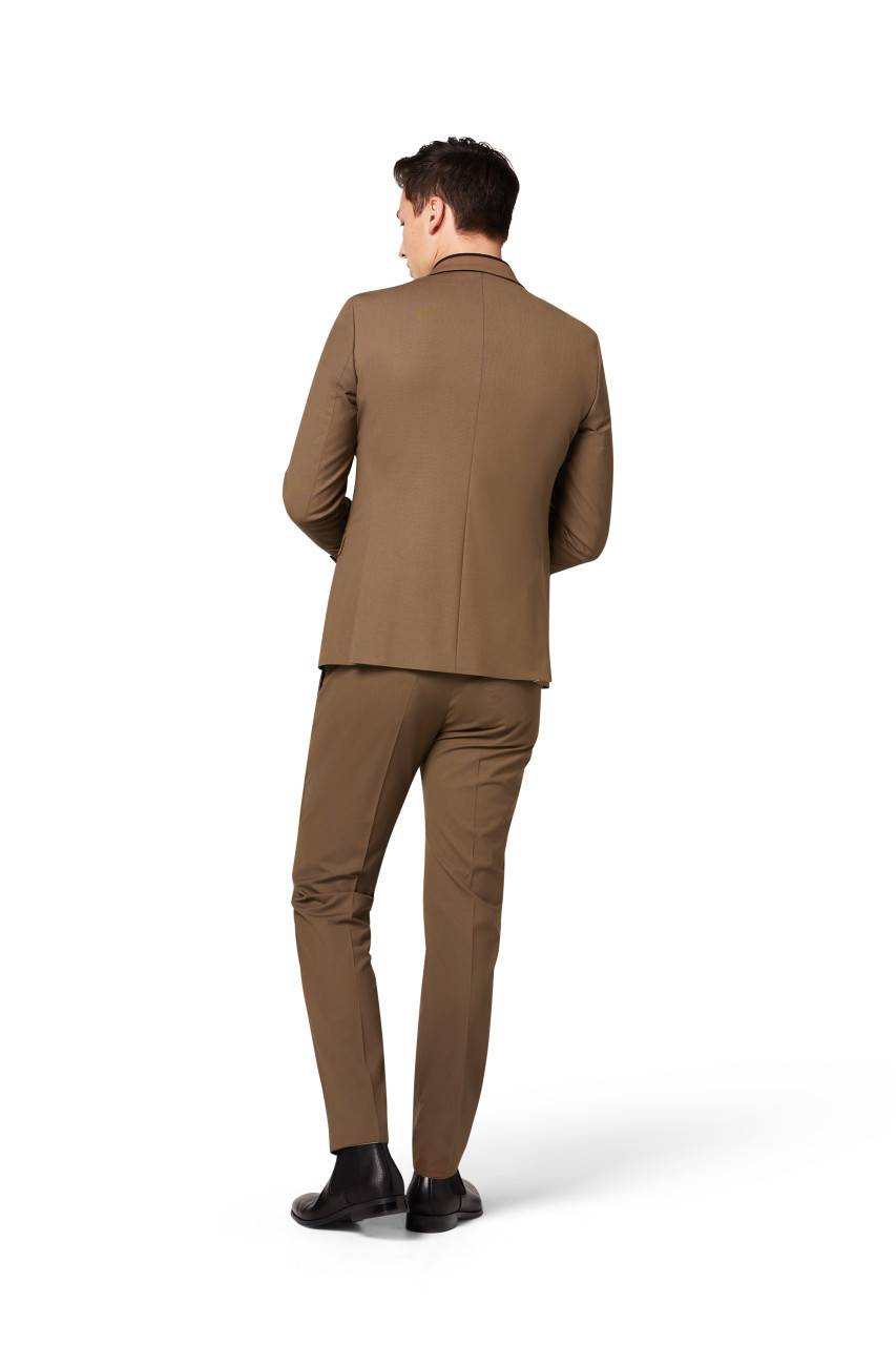 Digel Abito slim fit digel marrone chiaro misto lana bi-stretch Black Friday Prezzi