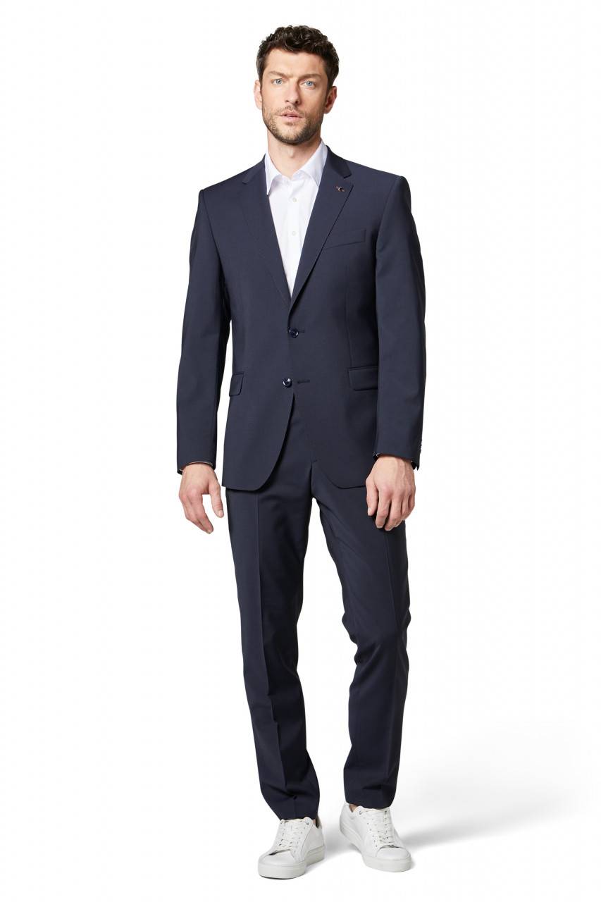 Digel Abito drop quattro digel blu in lana stretch easywool In Linea