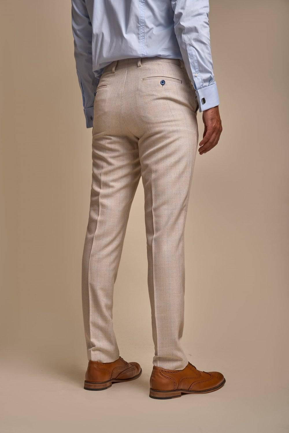 House of Cavani Abito cavani doppiopetto beige a quadri slim fit Qualità