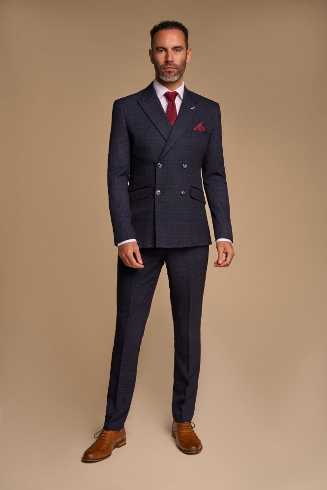 House of Cavani Abito cavani doppiopetto blu a quadri slim fit Vendita