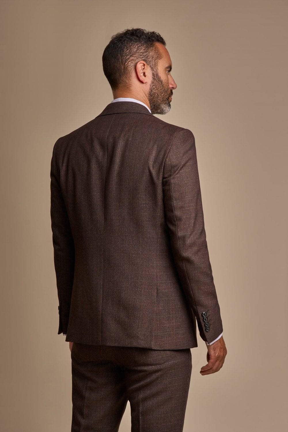 House of Cavani Abito cavani marrone a quadri in tweed con panciotto Spedizione Gratuita