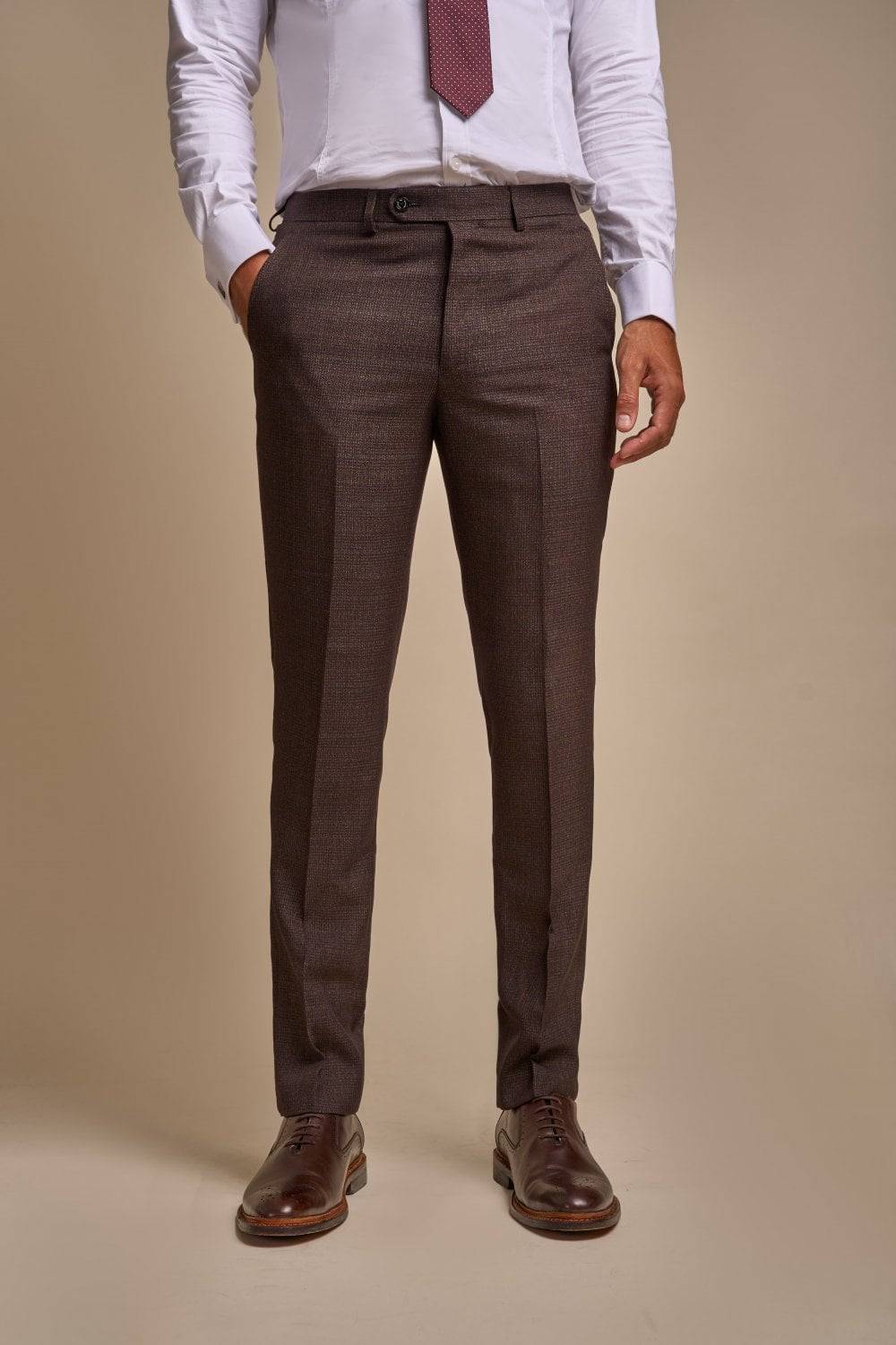 House of Cavani Abito cavani marrone a quadri in tweed con panciotto Spedizione Gratuita