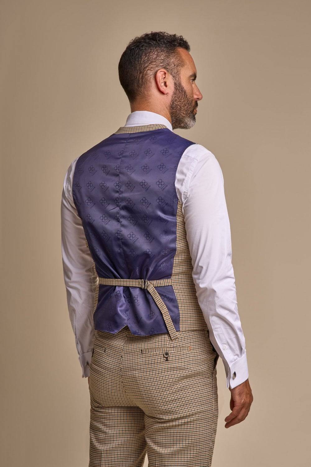 House of Cavani Abito cavani a pied de poule slim fit con panciotto Pezzi Unici