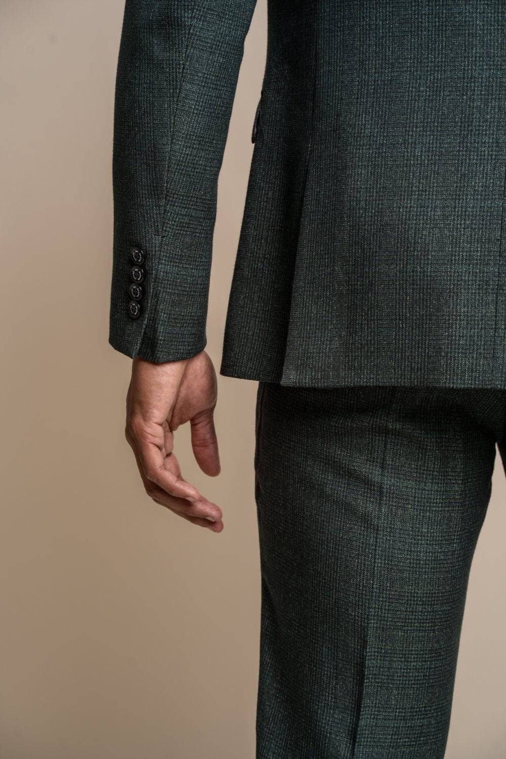 House of Cavani Abito cavani verde a quadri in tweed con panciotto Qualità Garantita