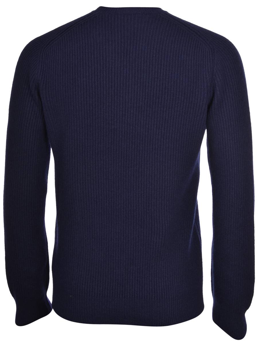 Gran Sasso Girocollo blu gran sasso lana cashmere lavorazione a coste Sottocosto