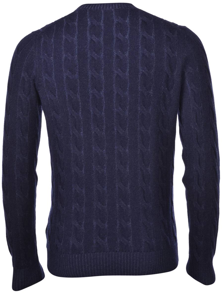 Gran Sasso Maglione gran sasso blu a trecce misto cashmere Convenienza