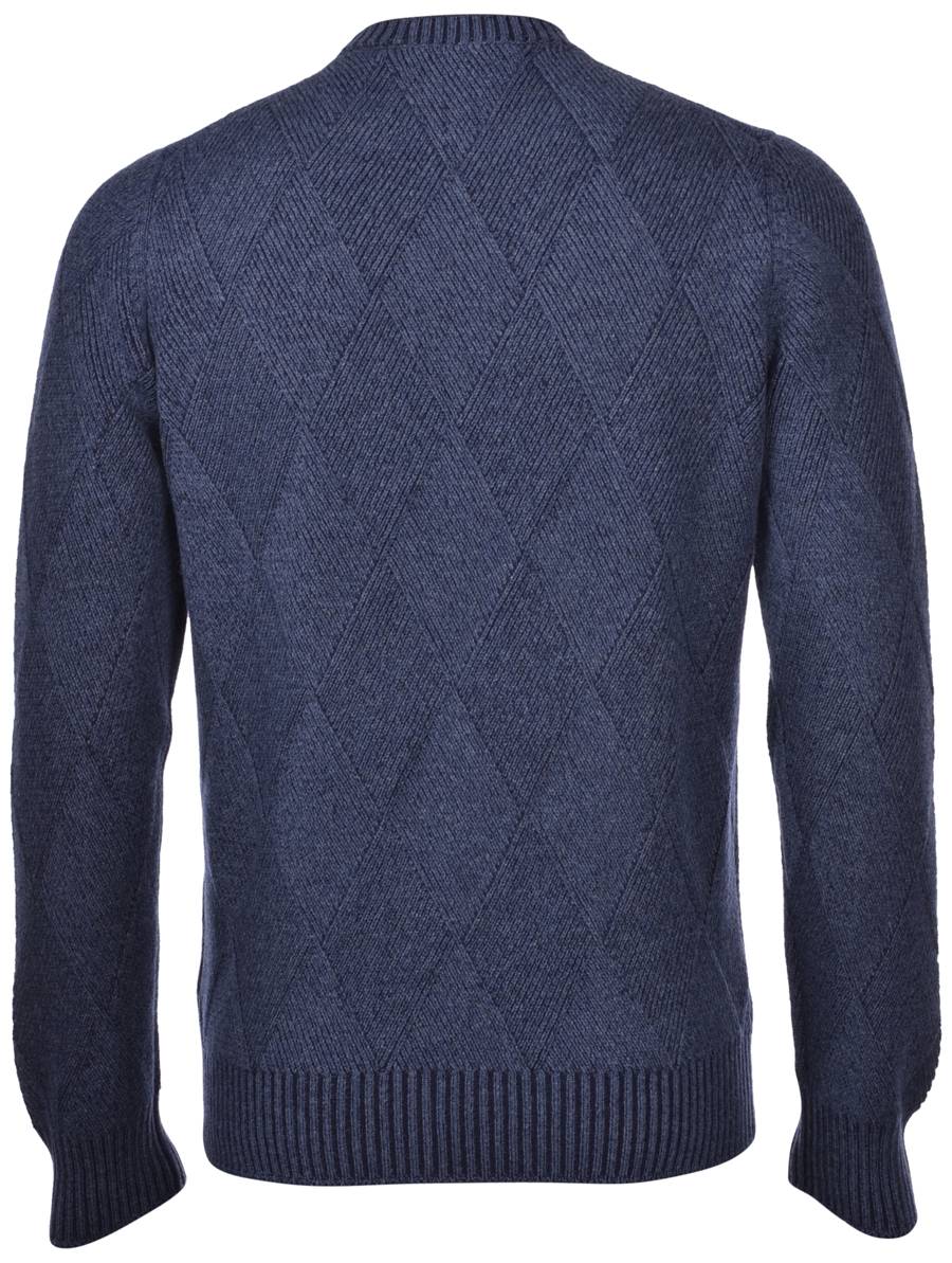 Gran Sasso Girocollo blu gran sasso misto cashmere lavorazione vanisè a rombi Novità