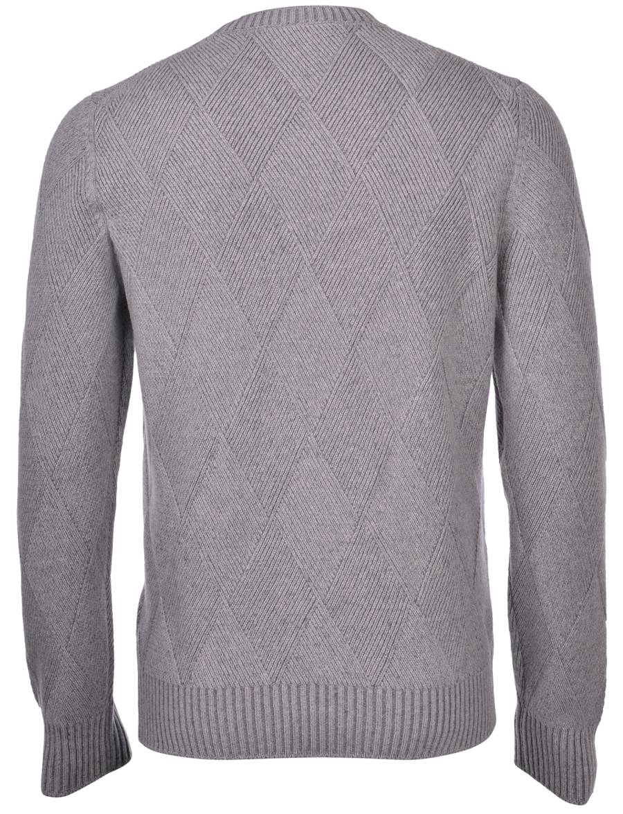 Gran Sasso Girocollo grigio gran sasso misto cashmere lavorazione vanisè a rombi Presa