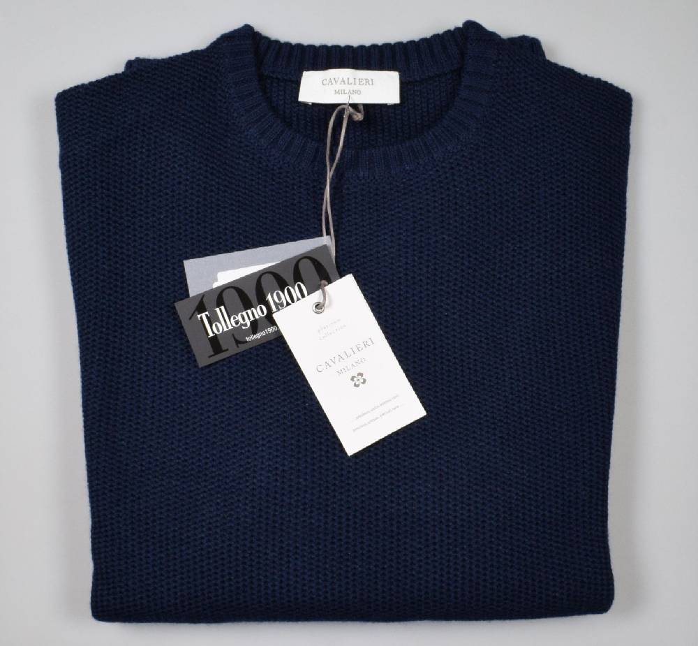 Cavalieri Milano Maglione paricollo blu cavalieri milano modern fit Economico