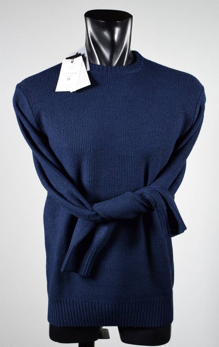 Cavalieri Milano Maglione paricollo blu cavalieri milano modern fit Economico