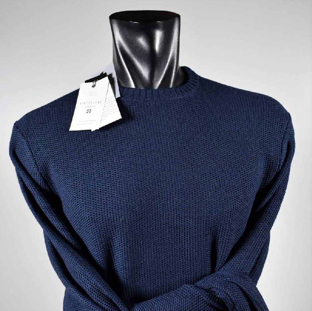 Cavalieri Milano Maglione paricollo blu cavalieri milano modern fit Economico